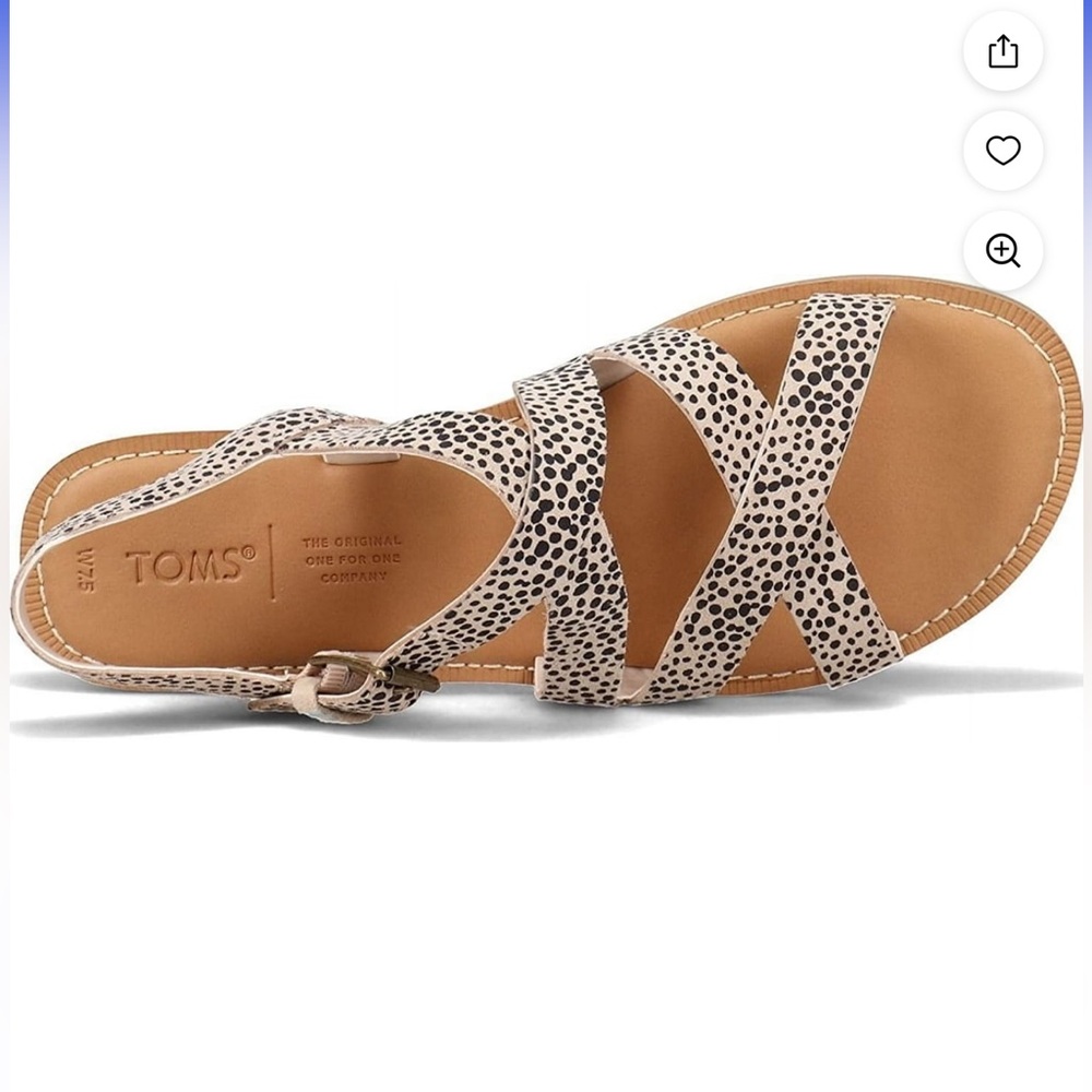 NWT Toms Sicily Suede Cheetah Strappy Flat Sandals Resort Summer Vacation Beach - Picture 3 of 10